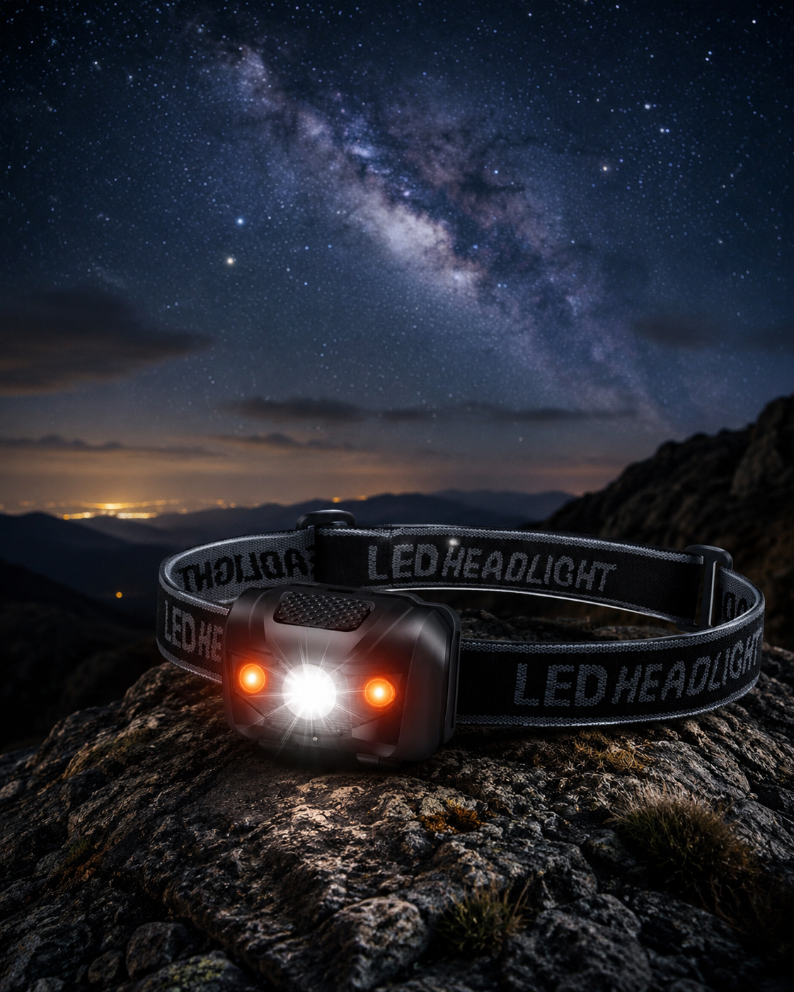 Linterna frontal marca BORUiT de 3 W con luz LED roja, 4 modos de iluminación, resistente al agua, para camping y caminata nocturna. Funciona con pilas AAA. Ideal para usar durante  Observación Astronómica!
